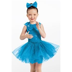 Weissman Showtime Strolling 13178  Pageant/Dance Little TuTu Child Xsmall BLUE
